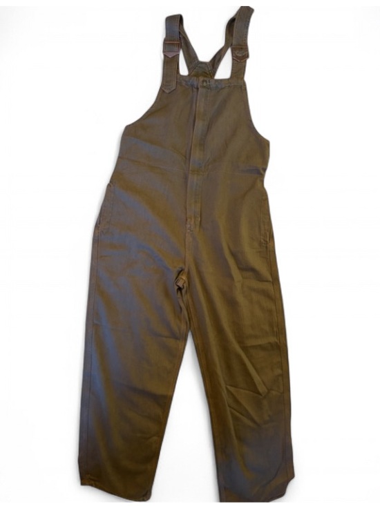We The Free Pants - Free People Olive Herringbone Utility Overalls Gold Buckle WideLeg Boho Jumpsuit